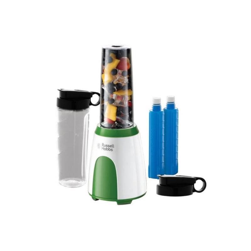 Liquidificadora Portátil Russell Hobbs Explore Mix & Go Cool 25160-56 300 W com 2 Garrafas de 600 ml – Branca e Verde