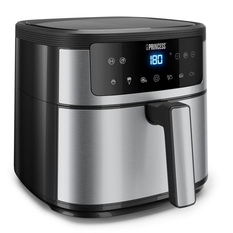 Fritadeira Sem Óleo Digital Princess 182463 6 L 1500 W com 6 Programas e Painel Tátil – Preto e Inox
