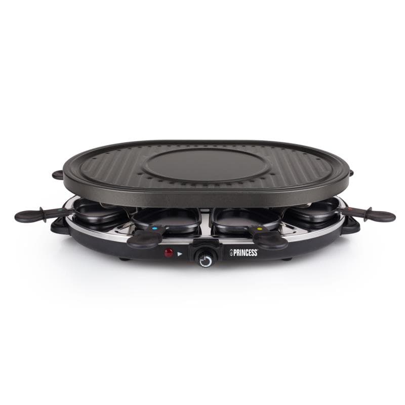 Raclette Elétrica Princess Oval Grill Party 162700 para 8 Pessoas com Placa Antiaderente e 5 Funções – 1200 W
