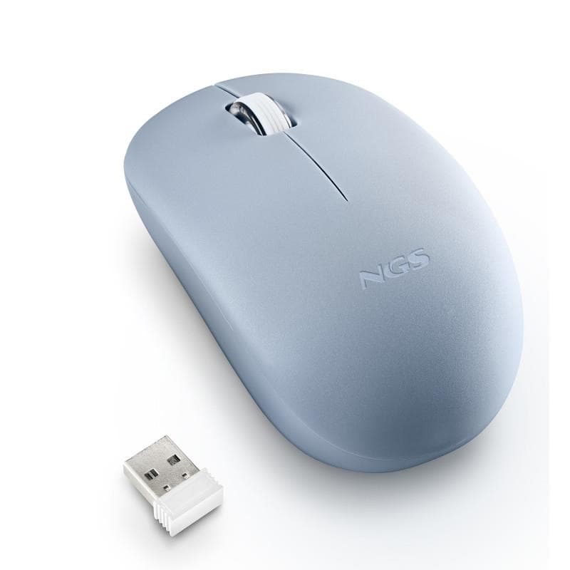 Rato Sem Fios Silencioso NGS Fog Pro Blue 1000 DPI 2,4 GHz Ambidestro com Nanorrecetor USB – Azul
