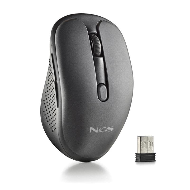 Rato Sem Fios Recarregável NGS Evo Spook Multimodo 1600 DPI com Bluetooth, USB 2,4 GHz e 5 Botões – Preto