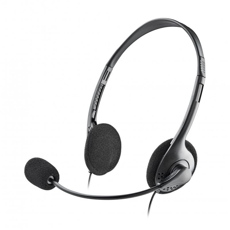 Auscultadores NGS MS103 Max com Microfone Ajustável, Controlo de Volume e Adaptador Duplo Jack 3,5 mm – Preto