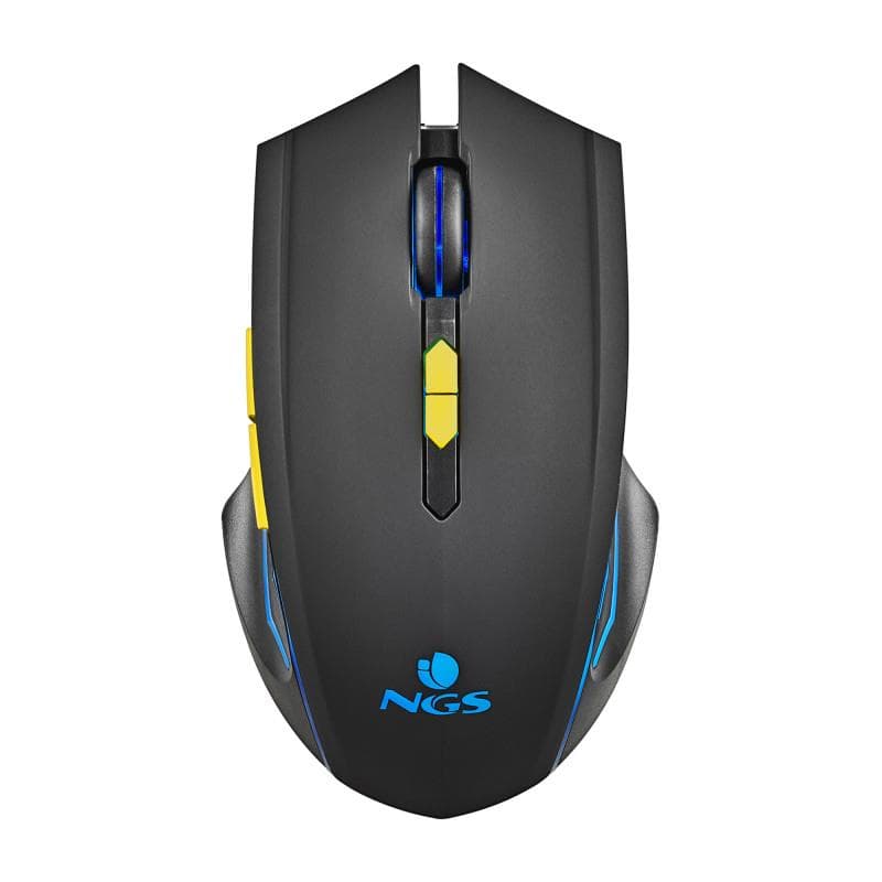 Rato Gaming Sem Fios Recarregável NGS GMX-200 3200 DPI com 7 Botões e Iluminação LED Rainbow – Preto